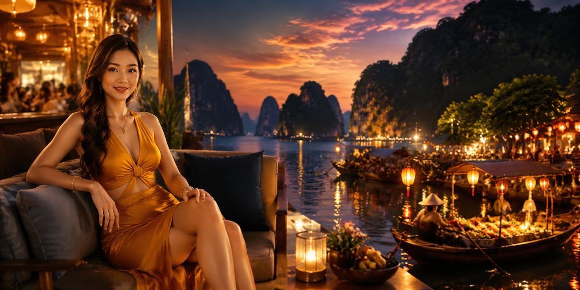 Không khí giải trí casino và chợ đêm tại vùng Hạ Long Bay