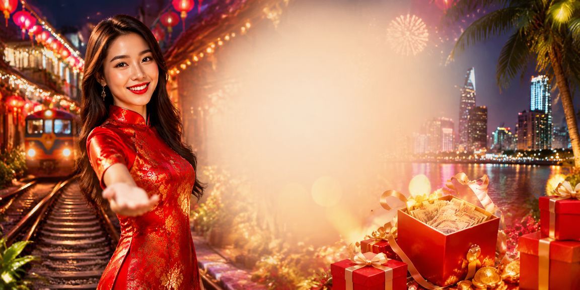 Toàn cảnh Sài Gòn về đêm với ánh đèn neon và người dùng tham gia casino trực tuyến qua điện thoại