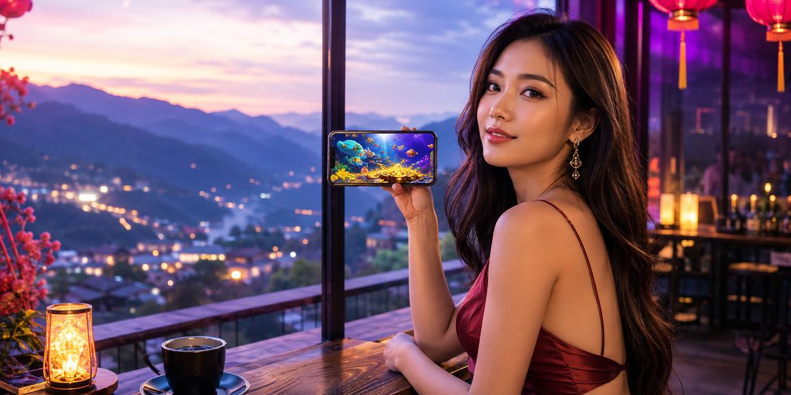 Người dùng tại Sa Pa xem kèo thể thao trên điện thoại di động bên tách cà phê sáng sớm